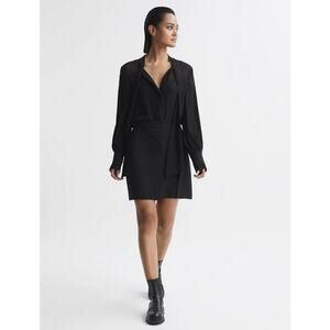 REISS Erin High Rise Mini Skirt Size 6 (US) UK10 Black NWT